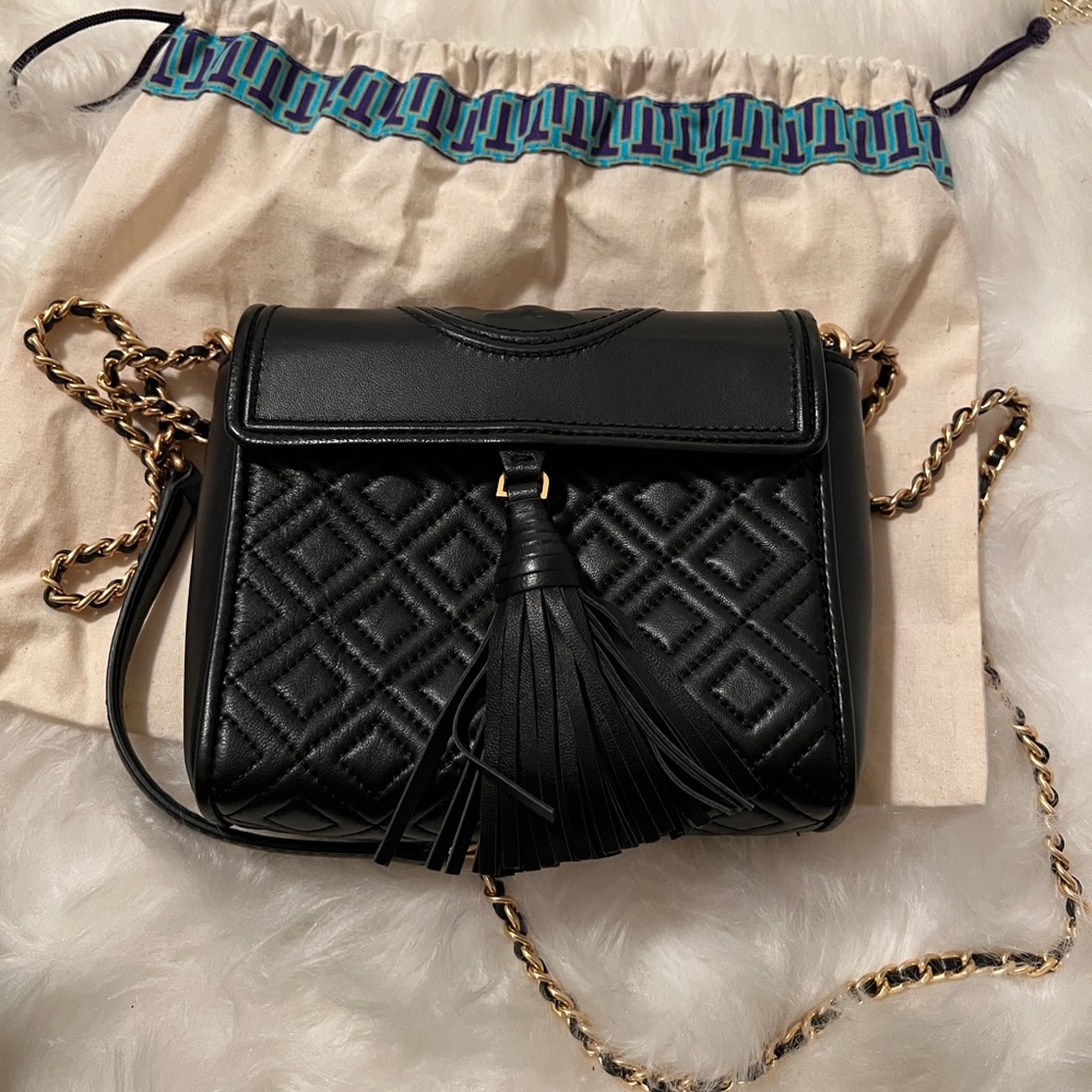 Tory Burch Small Fleming tassel quilted crossbody